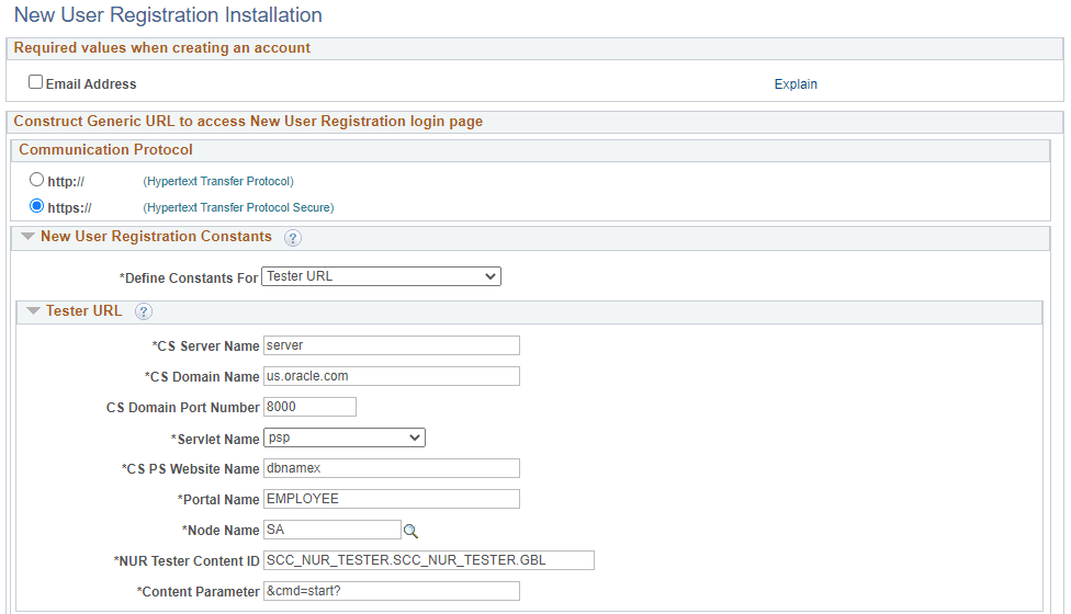 New User Registration Installation page 1 of 2