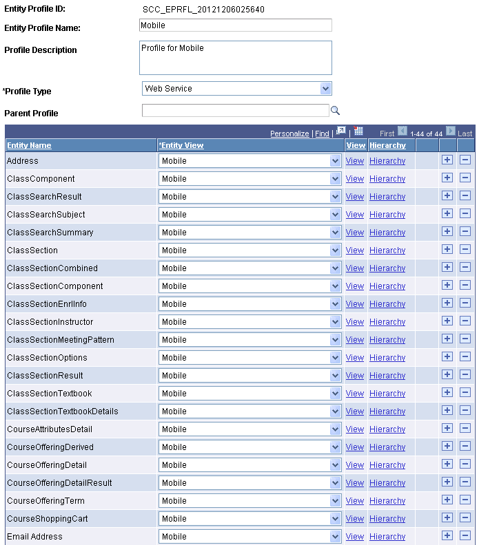 Entity Profile page (1 of 2)