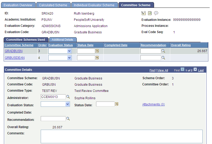 Committee Scheme page (1 of 2)