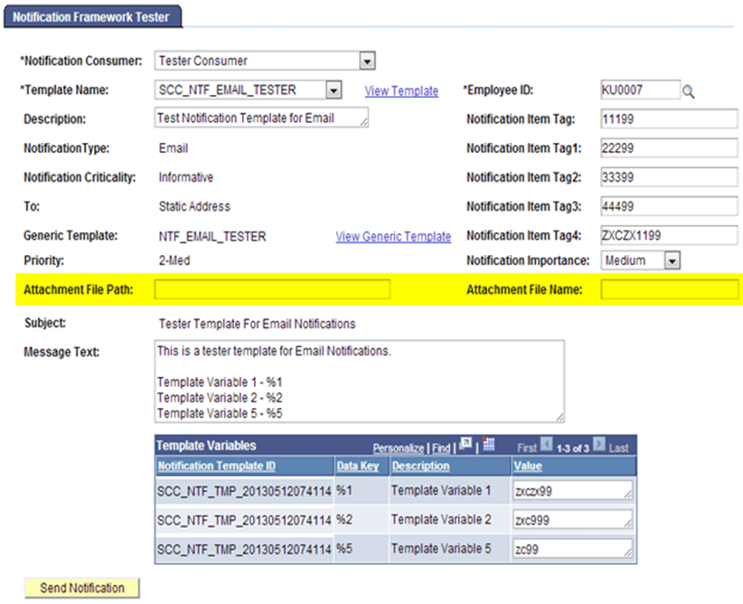 Notification Framework Tester