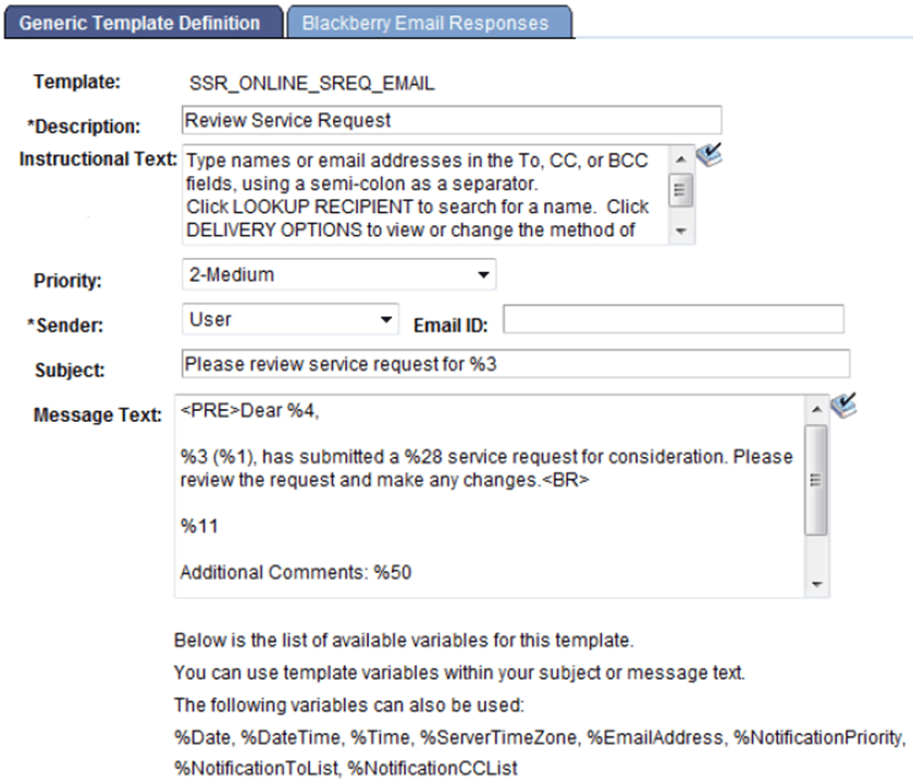 Generic Template Definition Page for NFK (Notifications Framework)