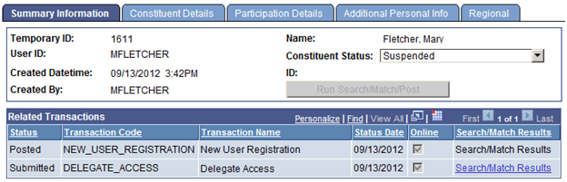 Constituent Staging component where an EMPLID does not exist