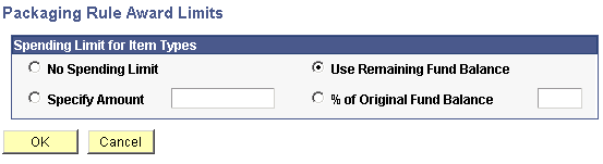 Packaging Rule Award Limits page