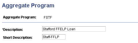 Aggregate Program page