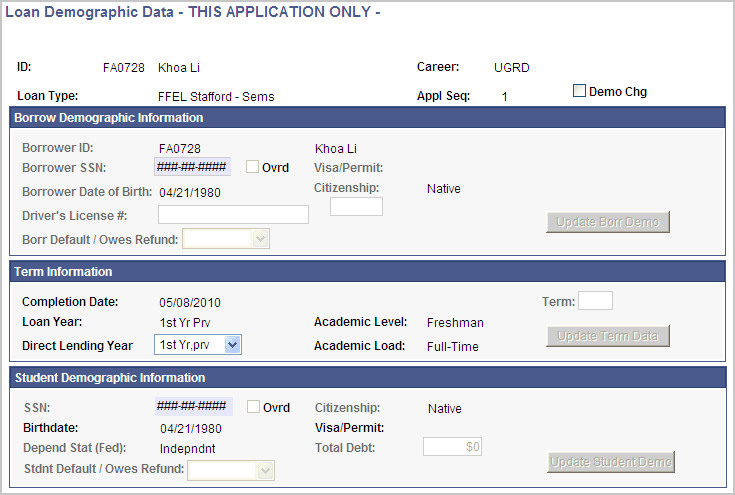 Loan Demographic Data - THIS APPLICATION ONLY - page