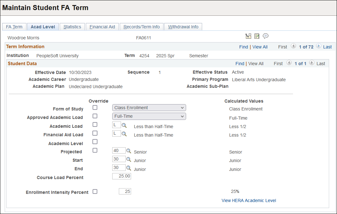 Acad (academic) Level page