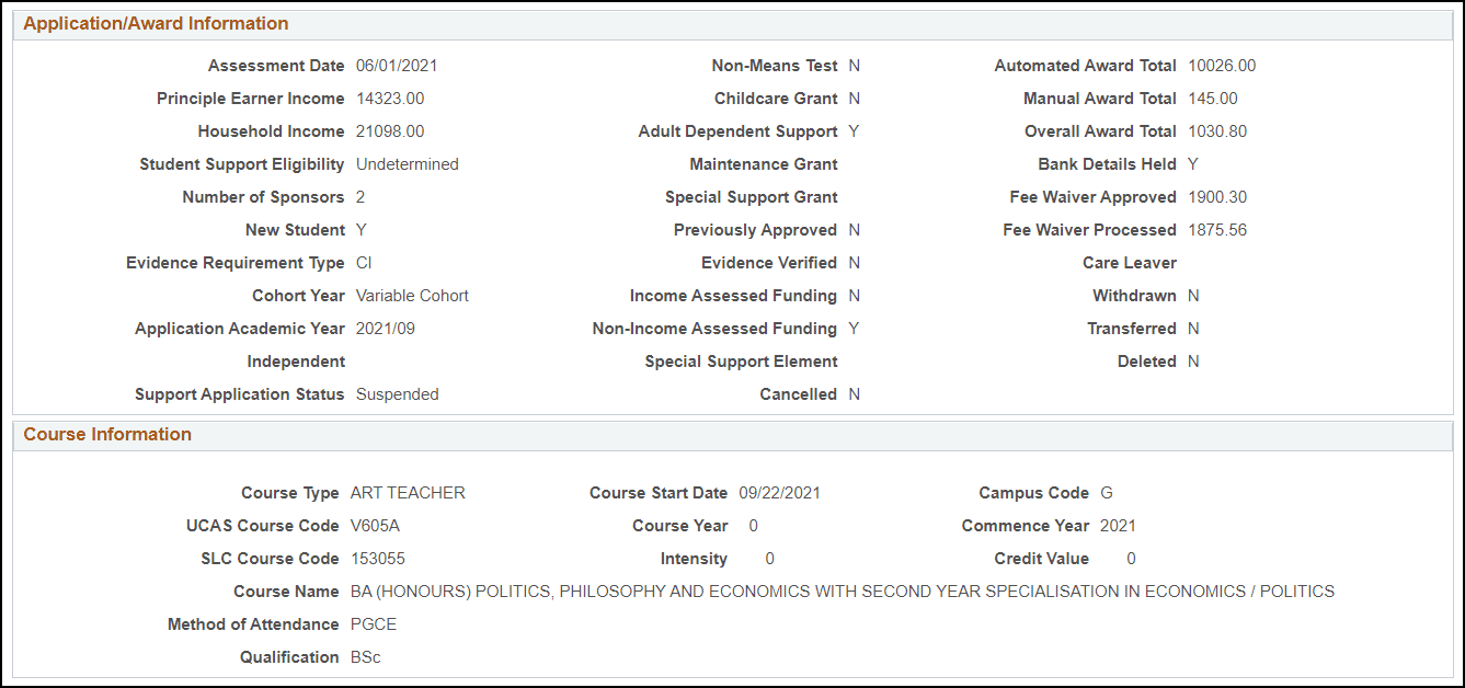 Manage HEBSS (Higher Education Bursary and Scholarship Scheme) Suspense page (2 of 2)