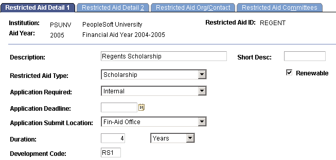 Restricted Aid Detail 1 page