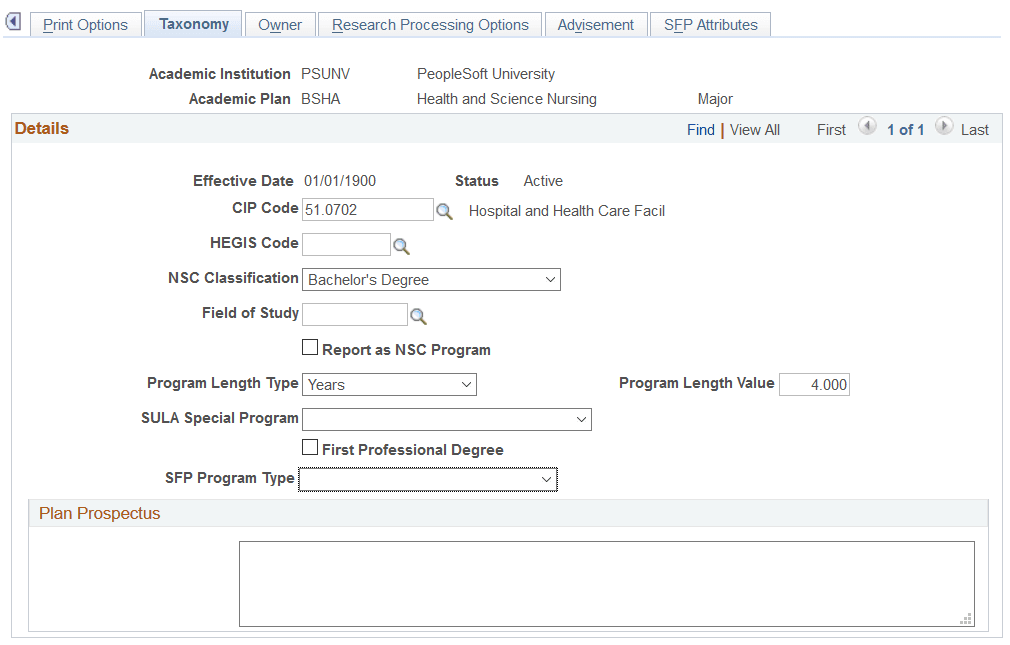 First Professional Degree