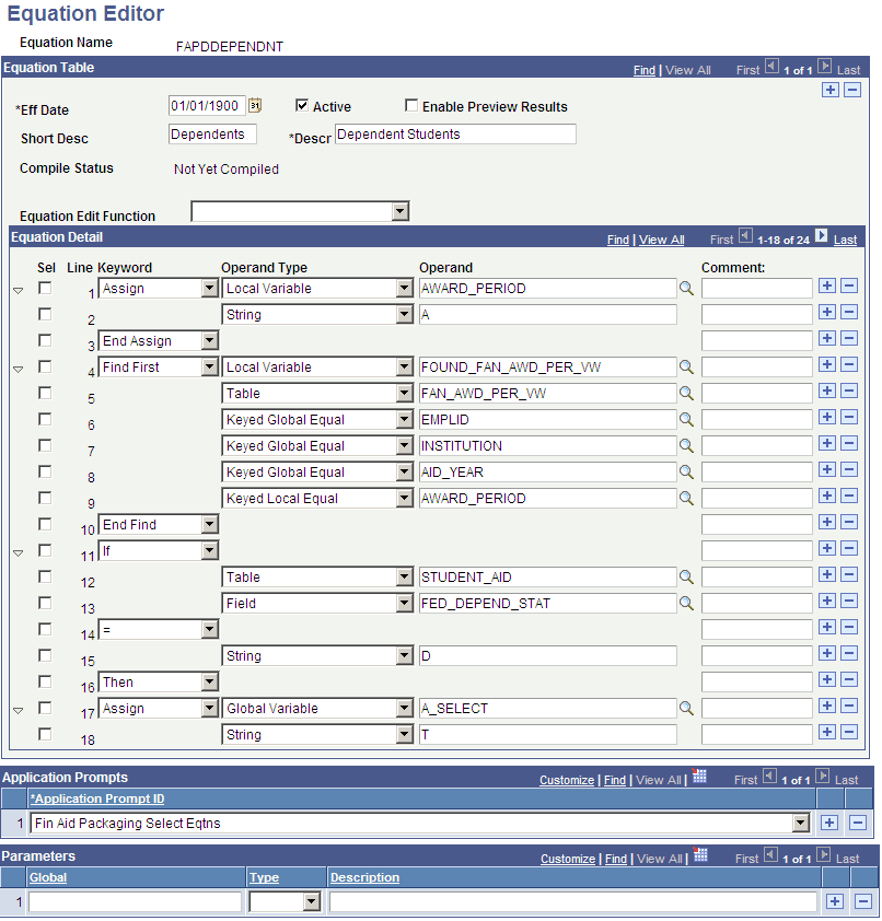 Equation Editor (FAPDDEPENDNT) page