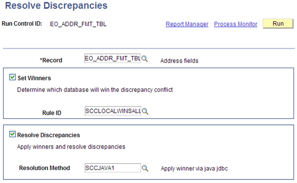 Resolve Discrepancies page