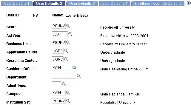User Defaults 2 page