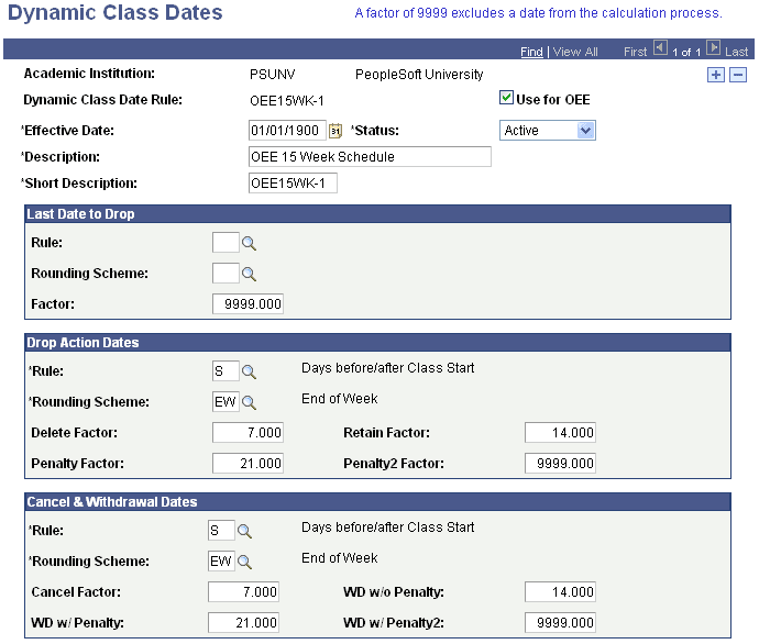 Dynamic Class Dates page (1 of 2)