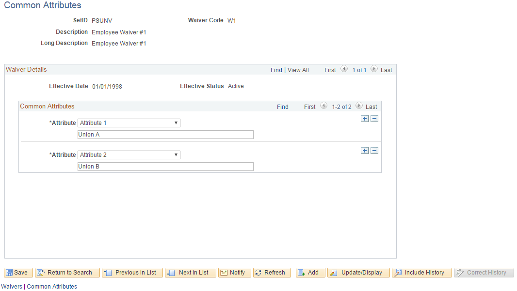Common Attributes page
