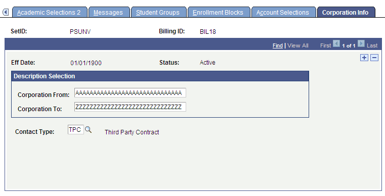 Corporation Info page