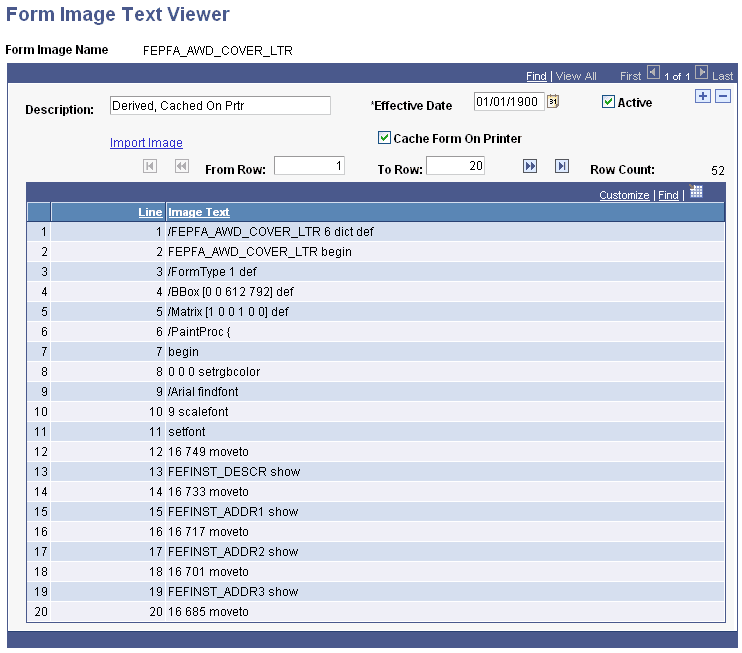 Form Image Text Viewer page