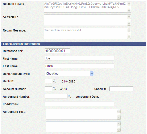 Electronic Payment Test page (2 of 4)