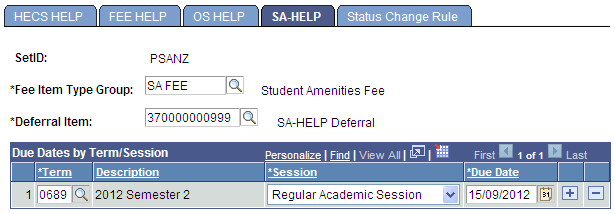 SA-HELP (Student Amenities Higher Education Loan Program) page