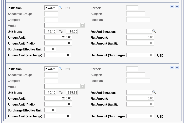 Term Sub Fees page (2 of 2)