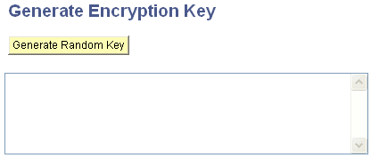 Generate Encryption Key page