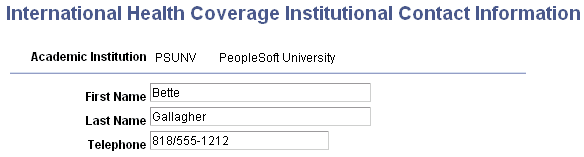 International Health Coverage Institutional Contact Information page