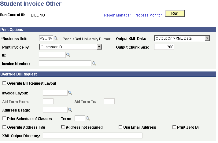 Student Invoice Other page