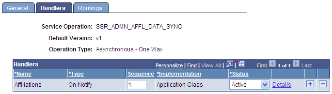 Handlers (SSR_ADMN_AFFL_DATA_SYNC) page