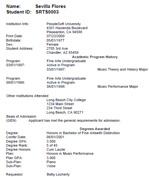Example of personalized date formatting on XML Transcript