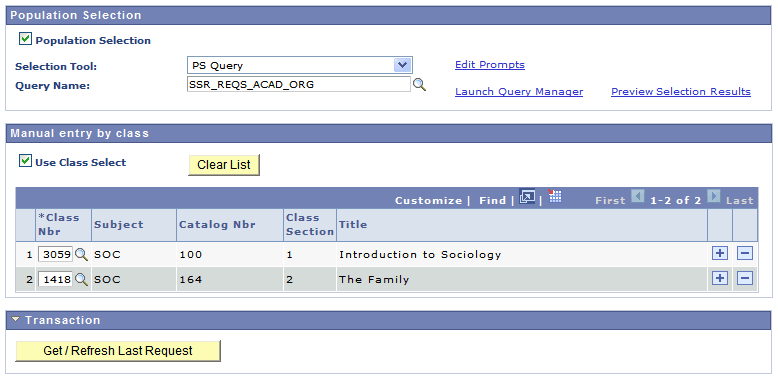 Run Post Enrollment Requirement Checking page (2 of 2)