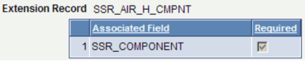 Extension Record SSR_AIR_H_CMPNT example