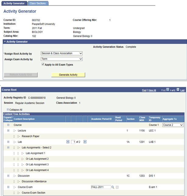 Activity Generator page (1 of 4)
