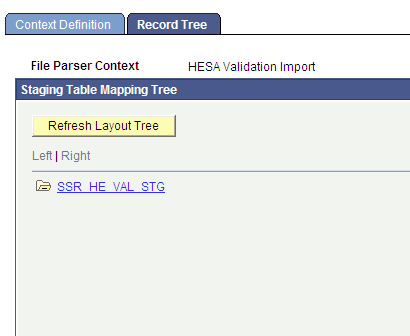 Record Tree page for SSR_HE_VAL_STG
