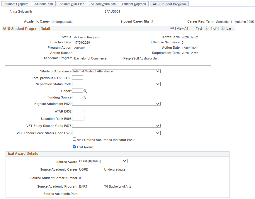 AUS Student Program page 1 of 2