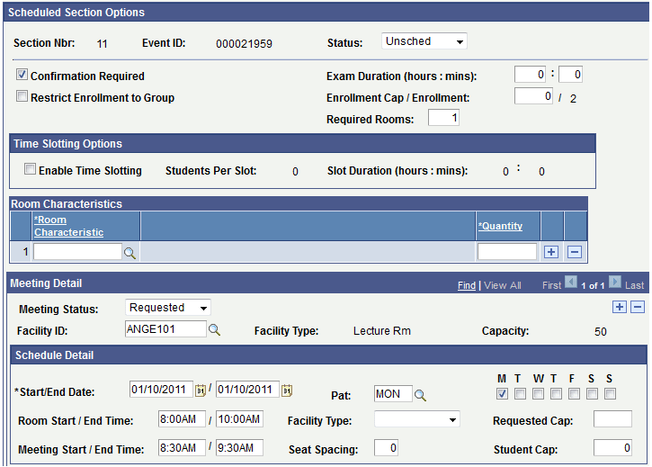 Section Detail page (2 of 3)