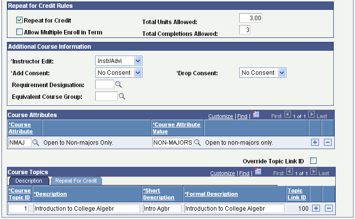 Catalog Data page (2 of 2)