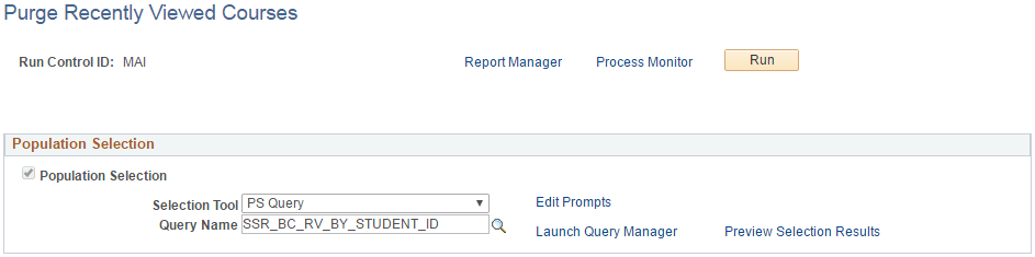 Purge Recently Viewed Courses page