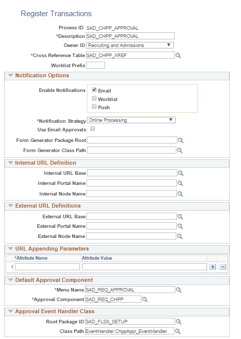 Register Transactions page for Change in Program Plan Requests in Self Service Fluid User Interface