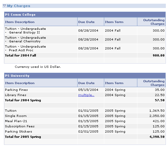 Allocation Level by Term page (2 of 2)
