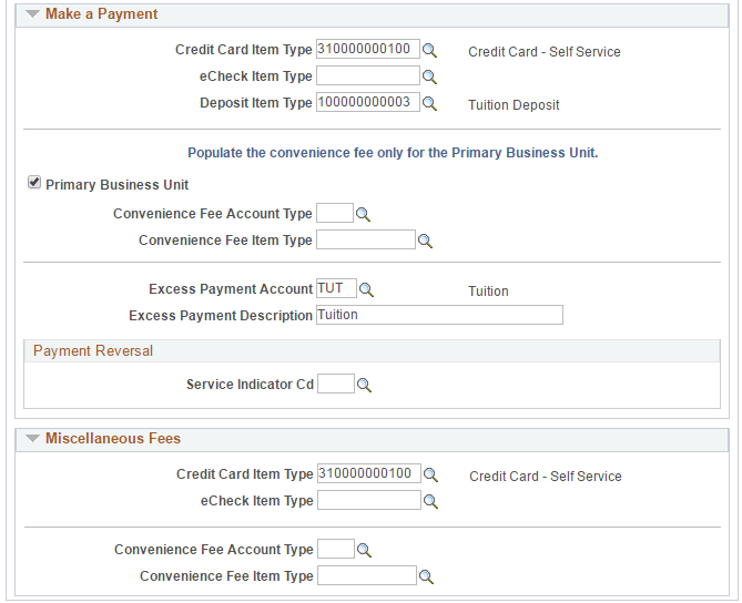 Business Units page (2 of 2)