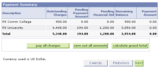 Allocation Level by Charge page (2 of 2)