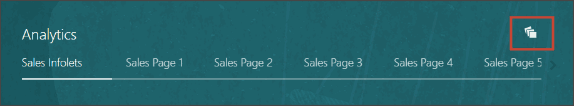 「インフォレット・リポジトリ」アイコンの場所が強調表示 された、ホーム・ページの「分析」ヘッダー。