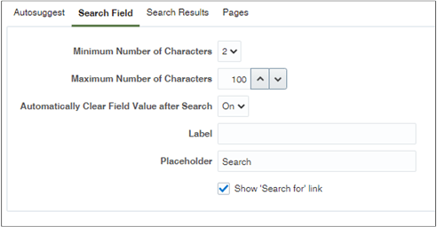「検索フィールド」タブ