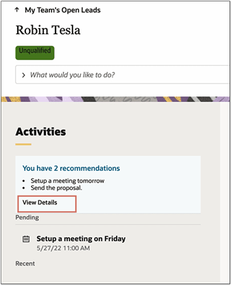 複数の推奨のスクリーンショット