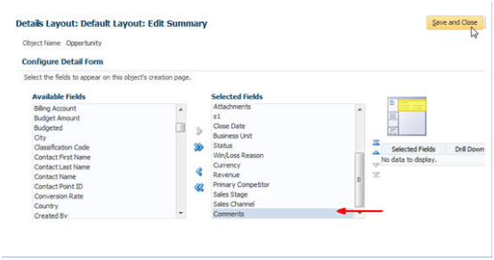 「詳細レイアウト: デフォルト・レイアウト: 要約の編集」ウィンドウ