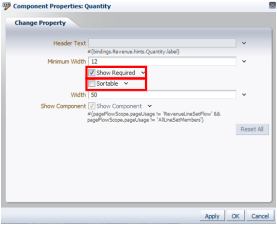 この図は、フィールドを「ソート不可」および「必須」として選択することを示しています。