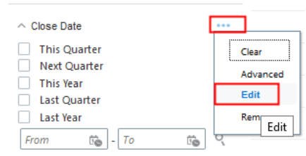 省略記号アイコン(「その他」)メニューの選択の 場所が強調表示されたスクリーンショット。