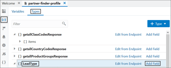 これは、新しいフィールドをLeadTypeタイプに追加するために選択する値のスクリーンショットです。