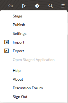 VBメニューのスクリーンショット。