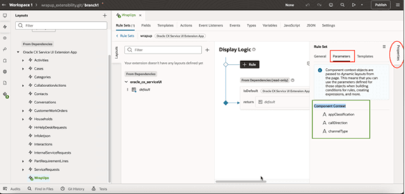 ルール・セット・パラメータUI。