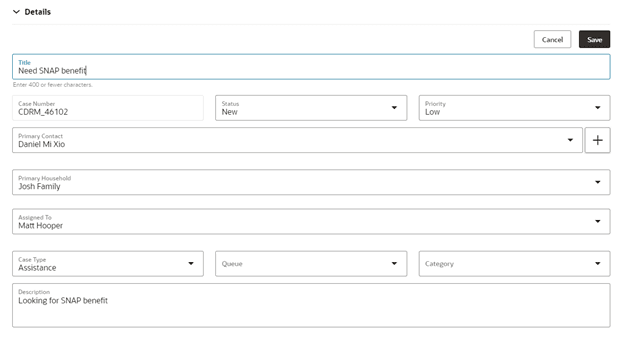 ケース詳細レイアウト。